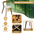 Costway Chaises de salle à manger en bois rembourrées, peu encombrantes, lot de 2/4, avec assise rembourrée et dossier incurvé