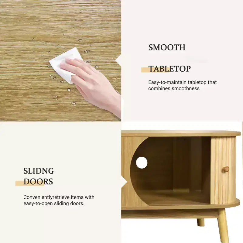 Meuble TV en rotin pour téléviseurs jusqu'à 75'', Meuble TV avec placard et tiroirs, Console TV multimédia avec pieds en bois massif pour salon ou chambre à coucher