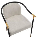 Chaise de salle à manger en fer rembourrée Christopher Knight Home Olors avec dossier Louis XVI