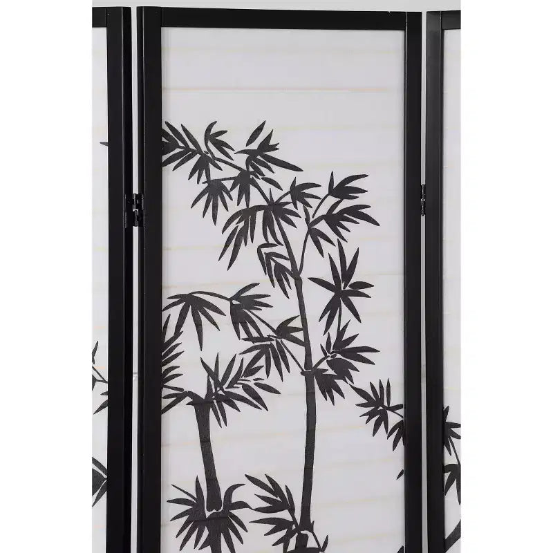 Paravent/Séparateur de pièce oriental shoji à 3 panneaux Roundhill Furniture, Noir