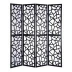 Paravent 4 pans Giyano de Roundhill Furniture, noir