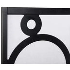 Paravent Arvada en bois à 4 panneaux avec motif cercles, noir