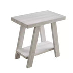 Table d'appoint Athènes contemporaine en bois avec étagère, finition blanche