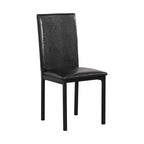 Ensemble de salle à manger en métal Citico de Roundhill Furniture avec plateau en faux marbre stratifié, table blanche et chaises noires, 5 pièces