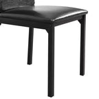 Ensemble de salle à manger en métal Citico de Roundhill Furniture avec plateau en faux marbre stratifié, table blanche et chaises noires, 5 pièces
