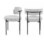Ensemble de salle à manger rond 5 pièces Roundhill Furniture Durban, table à manger en bois avec 4 chaises en bouclette