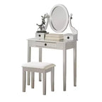 Moniys Wood Moniya Coiffeuse et tabouret, Argent