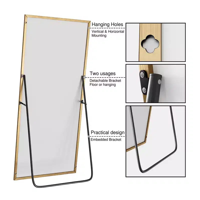 Dovelina 71H x 31W Miroir sur pied décoratif mural pleine longueur grand miroir sur pied