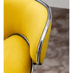 Tabouret de bar pivotant et réglable Masaccio en velours, lot de 2, jaune