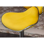 Tabouret de bar pivotant et réglable Masaccio en velours, lot de 2, jaune