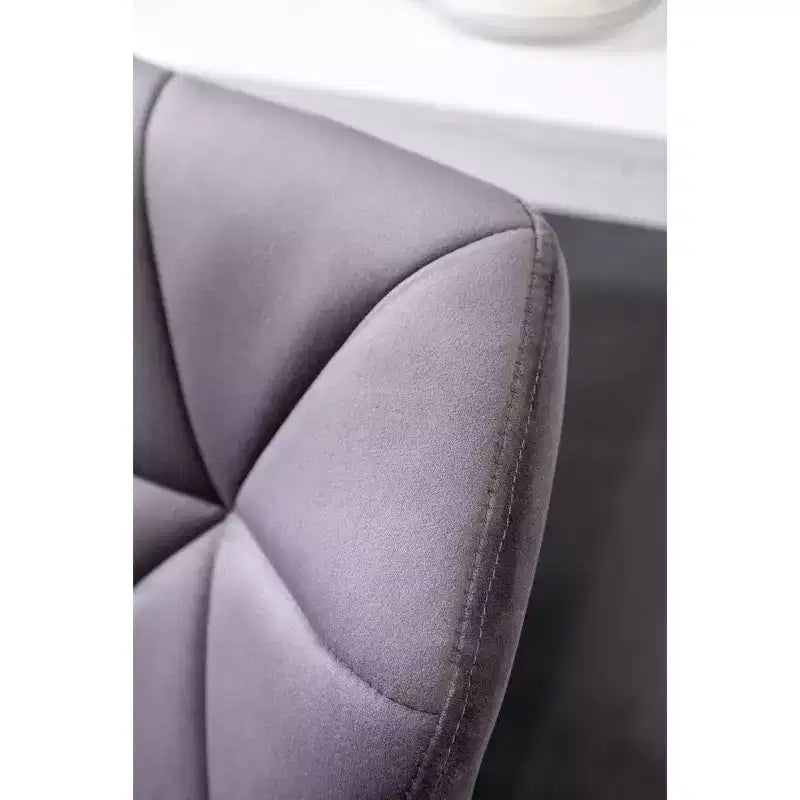 Tabourets de bar pivotants à hauteur réglable Breni Velvet Diamond Tufted, lot de 2, gris