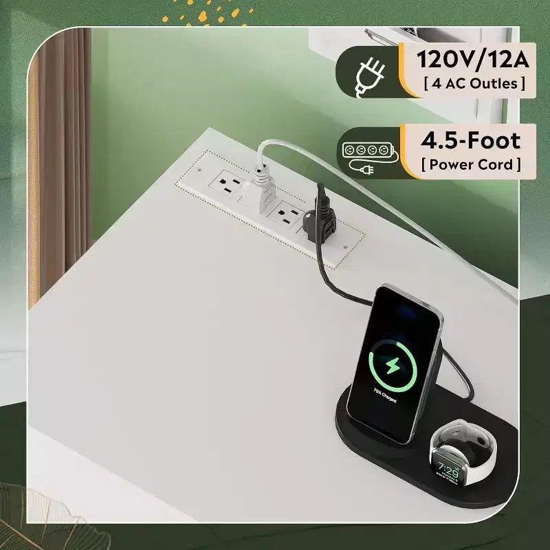 GALAXHERO Meuble de Rangement avec Station de Charge, Classeur à Roulettes à 1 Tiroir, Meuble de Classement Verrouillable pour Bureau à Domicile, Support d'Imprimante avec Rangement