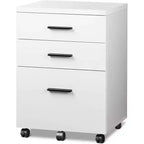 DEXYLLO Meuble Classeur à 3 Tiroirs pour Bureau à Domicile, Caisson de Classement en Bois Sous Bureau, Support d'Imprimante Roulant avec Roues