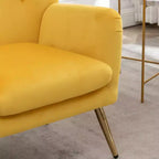 Fauteuil d'appoint en velours capitonné à dossier haut Sovarol de Roundhill Furniture, jaune