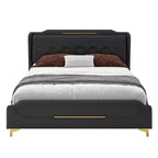 Christopher Knight Home King Modern Faux Leather Upholstered Bed with Wingback Headboar