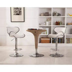 Tabourets de bar pivotants réglables Roundhill Furniture Masaccio en similicuir, blancs, lot de 2