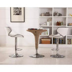 Tabourets de bar pivotants réglables Roundhill Furniture Masaccio en similicuir, blancs, lot de 2