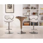 Tabourets de bar pivotants réglables Roundhill Furniture Masaccio en similicuir, blancs, lot de 2