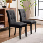 FERPIT Chaises de salle à manger capitonnées en similicuir - Lot de 2