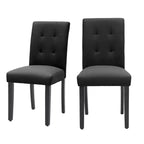 FERPIT Chaises de salle à manger capitonnées en similicuir - Lot de 2