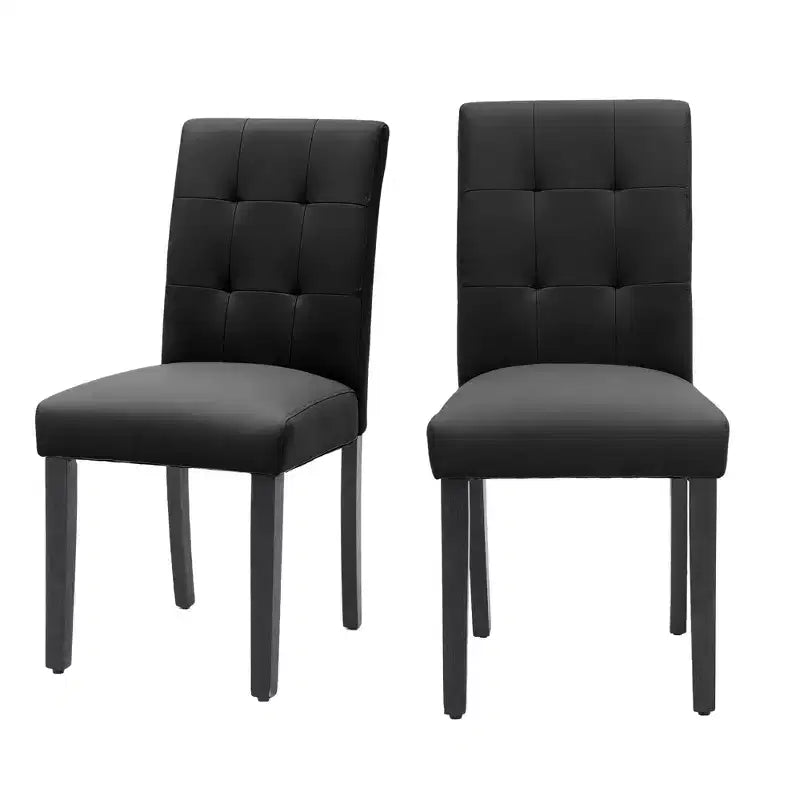 FERPIT Chaises de salle à manger capitonnées en similicuir - Lot de 2
