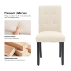 FERPIT Chaises de salle à manger capitonnées en similicuir - Lot de 2