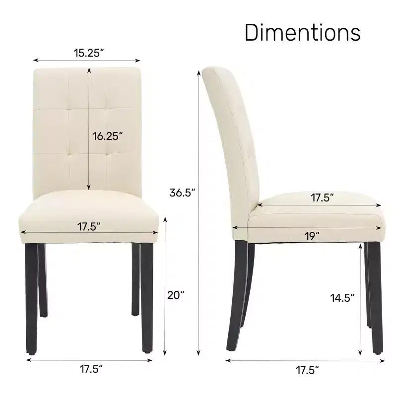 FERPIT Chaises de salle à manger capitonnées en similicuir - Lot de 2