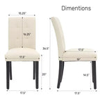 FERPIT Chaises de salle à manger capitonnées en similicuir - Lot de 2