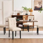 FERPIT Chaises de salle à manger capitonnées en similicuir - Lot de 2