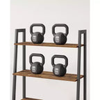 Étagère échelle, bibliothèque à 4 niveaux, étagère de rangement, bibliothèque avec cadre en acier, pour salon, bureau à domicile, cuisine, chambre à coucher, style industriel