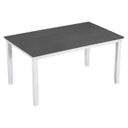 Ensemble de salle à manger 6 pièces Whisen Farmhouse en bois avec banc rembourré et 4 chaises de salle à manger - Gris+Blanc