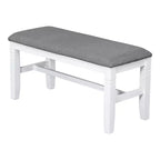 Ensemble de salle à manger 6 pièces Whisen Farmhouse en bois avec banc rembourré et 4 chaises de salle à manger - Gris+Blanc