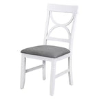 Ensemble de salle à manger 6 pièces Whisen Farmhouse en bois avec banc rembourré et 4 chaises de salle à manger - Gris+Blanc