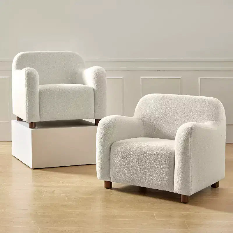 Klaudius Lot de 2 fauteuils rembourrés en bouclette, largeur 35 | HULALA HOME