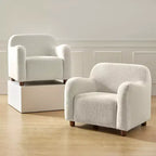 Klaudius Lot de 2 fauteuils rembourrés en bouclette, largeur 35 | HULALA HOME