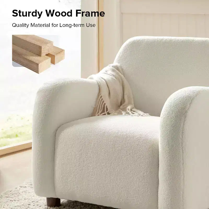 Klaudius Lot de 2 fauteuils rembourrés en bouclette, largeur 35 | HULALA HOME