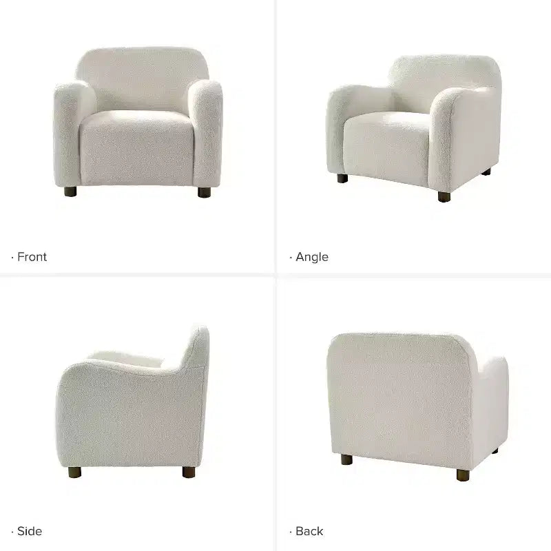 Klaudius Lot de 2 fauteuils rembourrés en bouclette, largeur 35 | HULALA HOME