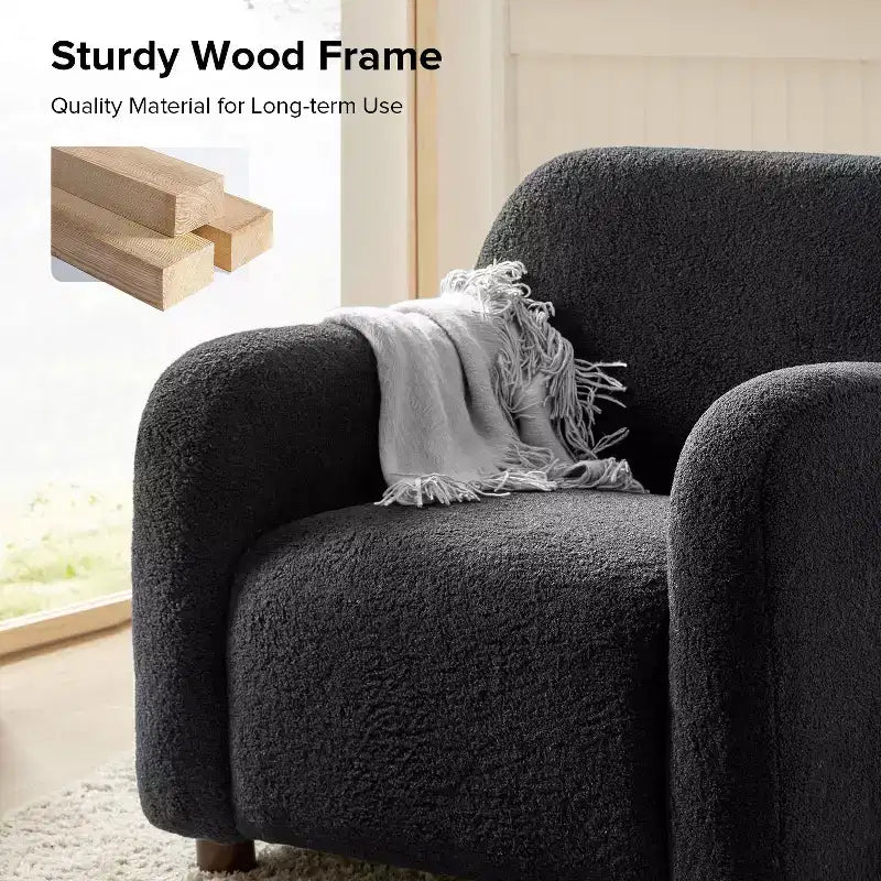 Klaudius Lot de 2 fauteuils rembourrés en bouclette, largeur 35 | HULALA HOME