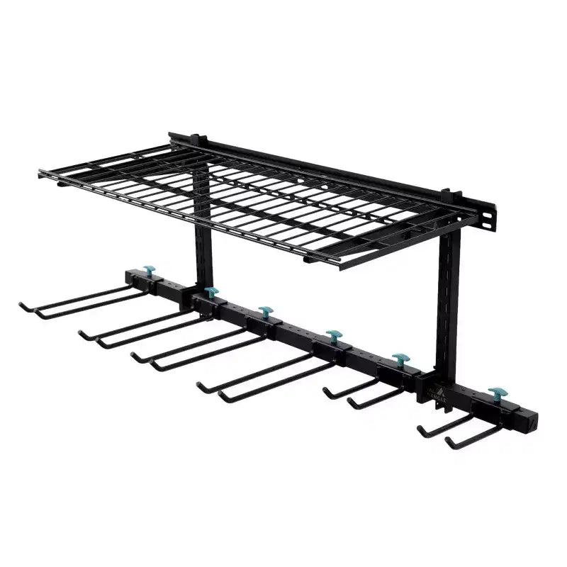 Triangle sarcelle G-Tool + étagère | Système de rangement mural réglable | Supporte 136 kg