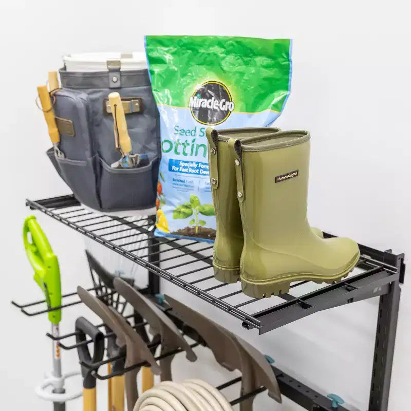 Triangle sarcelle G-Tool + étagère | Système de rangement mural réglable | Supporte 136 kg