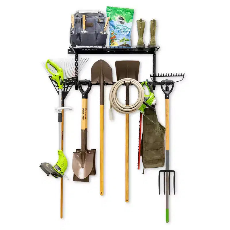Triangle sarcelle G-Tool + étagère | Système de rangement mural réglable | Supporte 136 kg