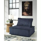 Fauteuil d'appoint modulaire moderne et discret Signature Design by Ashley Bales, bleu marine