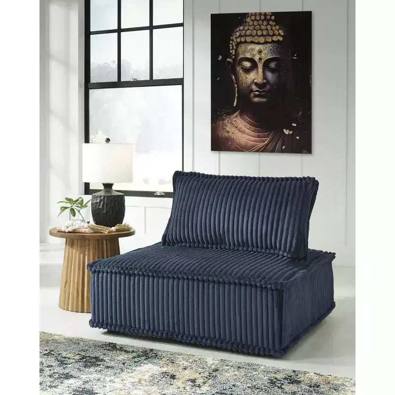 Fauteuil d'appoint modulaire moderne et discret Signature Design by Ashley Bales, bleu marine