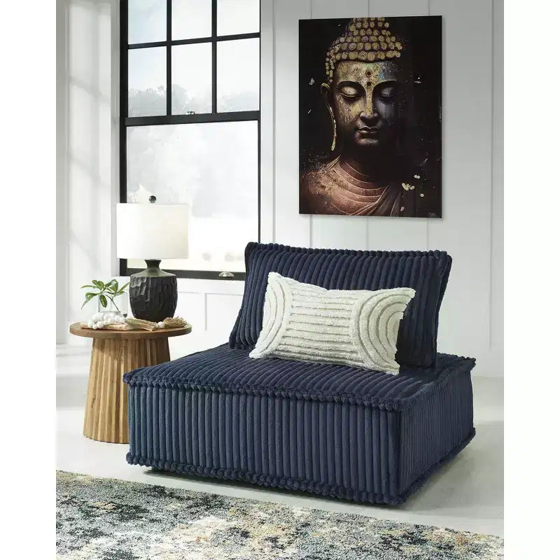 Fauteuil d'appoint modulaire moderne et discret Signature Design by Ashley Bales, bleu marine
