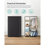 SONGMICS Armoire de Rangement Portable, Grande Capacité de 105 cm avec Housse en Tissu, Tringle de Suspension et Étagères, Noir