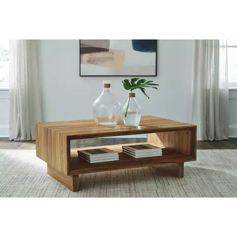 Signature Design by Ashley Dressonni - Table basse rectangulaire moderne, marron