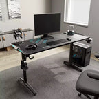 Bureau de gamer EUREKA ERGONOMIC avec accessoires intégrés, 58,27 P x 23,62 L x 31,22 H, Noir
