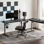 Bureau de gamer EUREKA ERGONOMIC avec accessoires intégrés, 58,27 P x 23,62 L x 31,22 H, Noir