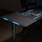 Bureau de gamer EUREKA ERGONOMIC avec accessoires intégrés, 58,27 P x 23,62 L x 31,22 H, Noir