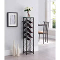 Kings Brand Furniture Narenda Pewter Freestanding Metal Wine Rack Tower with Shelf and Bottle Holder, Stores Up to 13 Wine Bottles